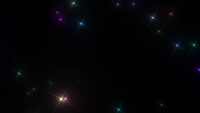 画面中央から放射状に放出される光キラキラエフェクト　虹色　カラフル　パーティクル　ループ処理　CG背景