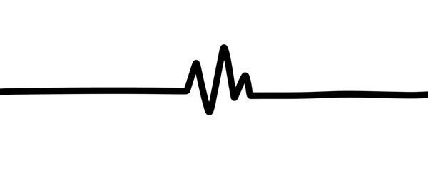 Heart pulse rate line art banner background design vector. 