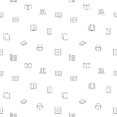 Seamless pattern with book icon on white background. Included the icons as reading, book stack, notes, study, library, education, open book and design elements And Other Elements.