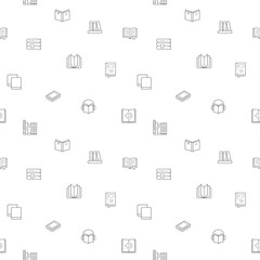 Seamless pattern with book icon on white background. Included the icons as reading, book stack, notes, study, library, education, open book and design elements And Other Elements.