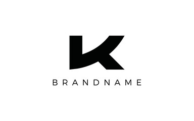 Letter K logo formed with simple and modern shape in black color