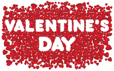 Valentines day Love. Decorative heart background with many flying valentines hearts. Vector