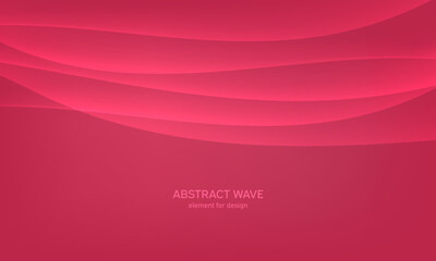 Abstract wave element for design. Digital frequency track equalizer. Stylized line art background. Colorful shiny wave with lines created using blend tool. Modern design with trendy color Viva Magenta
