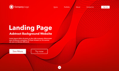 Gradient abstract wave background. Landing Page. Template for websites or apps. Modern design. Abstract vector style