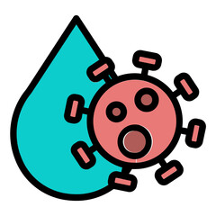 blood and coronavirus icon