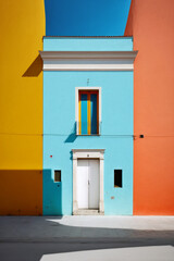 Fototapeta premium colorful building facade generative AI