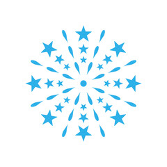 Blue Flat Firework Icon 7