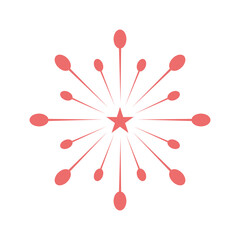 Red Flat Firework Icon 10