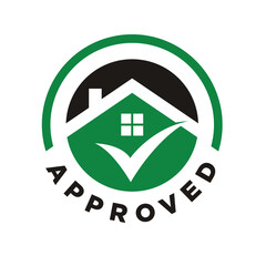 house or home  with check list or check mark for approved.