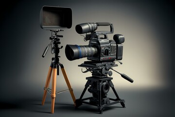 A camera on a tripod - Generative AI