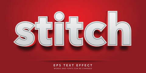stitch editable text effect - obrazy, fototapety, plakaty