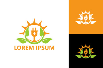 Eco electric logo template design vector