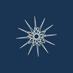 Abstract snowflake sharp corners abstract for cover design. Vector design template. Simple, modern style. Modern technology. Geometric shape. Isolated vector illustration. Luxury christmas template. 