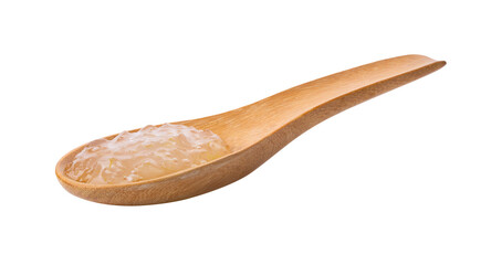 gel aloe vera in wood spoon on transparent png