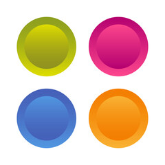 3d buttons for web design. Round frame set. Vector illustration.