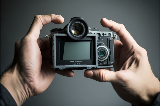 ﻿A person holding a camera - Generative AI
