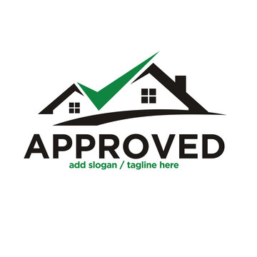 house or home  with check list or check mark for approved.