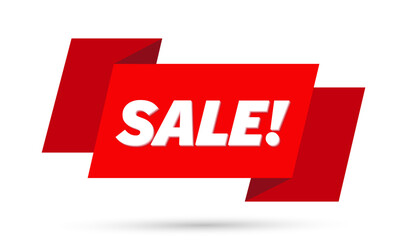 Sale sign flat ribbon banner