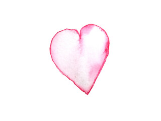 Naklejka na ściany i meble watercolor painting pink heart hand drawn png. 