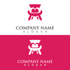 Chair furniture logo image creative design modern vector template