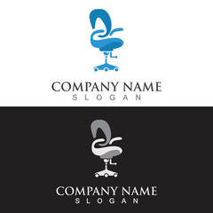 Chair furniture logo image creative design modern vector template