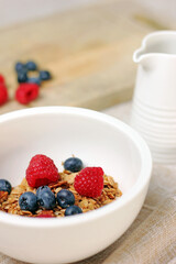 Healthy breakfast with fresh fruit and granola
