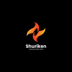 Vector Logo Illustration Shuriken Gradient Colorful Style.
