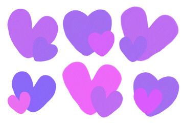 Heart set (purple)