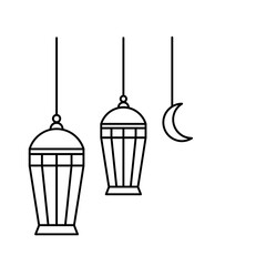 Islamic lantern decoration vector illustration design