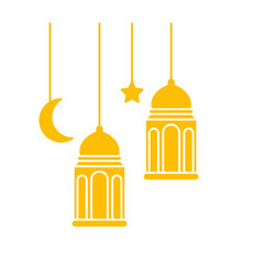 Islamic lantern decoration vector illustration design