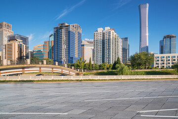 Fototapeta premium Skyline and Expressway of Urban Buildings in Beijing, China
