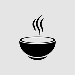 silhouette hot soup vector for design