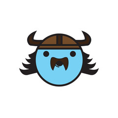 vector illustration of a cartoon doodle viking character.