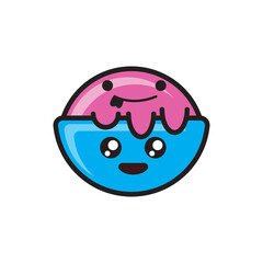 vector illustration of a cute doodle ice cream carton suitable for children.