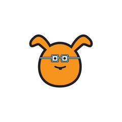 vector illustration of a carton doodle of professor rabbit.