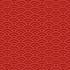 Seigaiha arches pattern. Asian culture arches, waves pattern background repeatable.