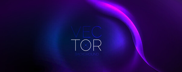 Neon glowing waves, magic energy space light concept, abstract background wallpaper design