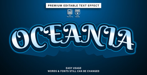 editable text effect oceania
