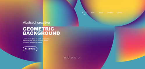 Circles, round shapes and lines with fluid gradients abstract background. Vector illustration for wallpaper, banner, background, leaflet, catalog, cover, flyer