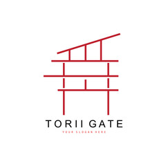 Torii Gate Logo, Japanese Building Design, China Icon Vector, Illustration Template icon