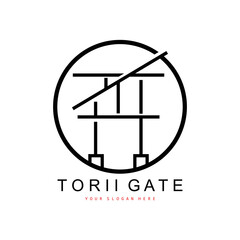 Torii Gate Logo, Japanese Building Design, China Icon Vector, Illustration Template icon