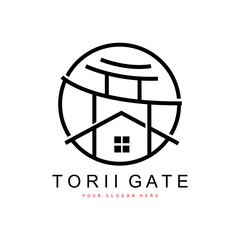 Torii Gate Logo, Japanese Building Design, China Icon Vector, Illustration Template icon