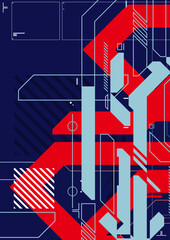 cyberpunk retro futuristic poster vector illustration