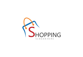Shop center logo template design vector. shopping logo design.