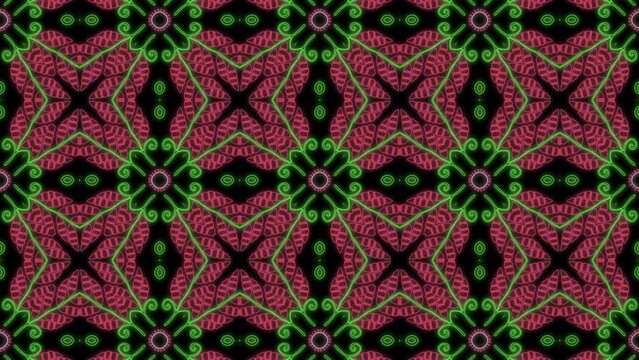 Hungarian Embroidery Kaleidoscope Animation loop