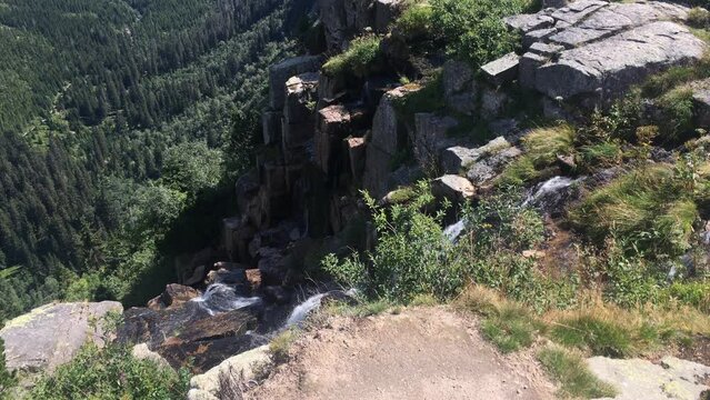 Pancavsky vodopad (Pancava Waterfall) in Krkonose (Giant Mountains) in Czech Republic