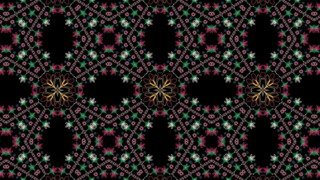 Hungarian Embroidery Kaleidoscope Animation loop