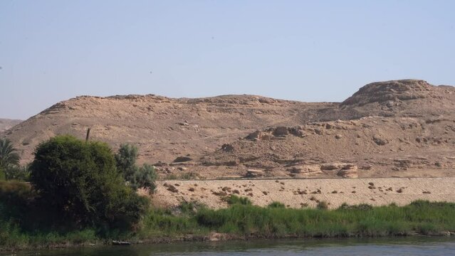 Train Along Nile River in Upper Egypt