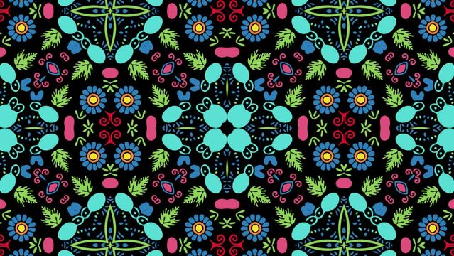 Hungarian Embroidery Kaleidoscope Animation loop