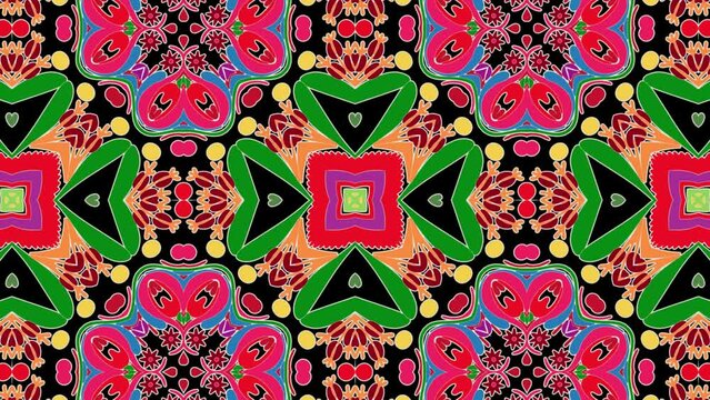 Hungarian Embroidery Kaleidoscope Animation loop